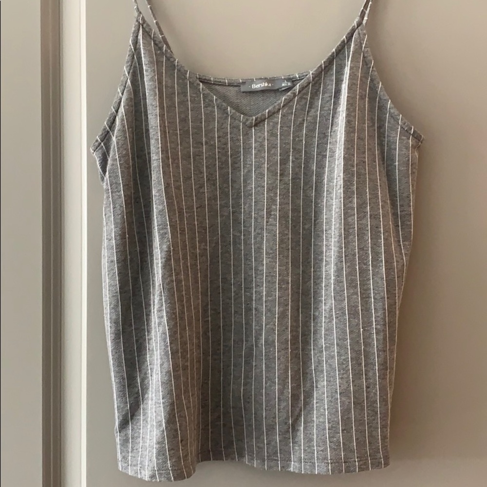 Light Grey white-striped tank